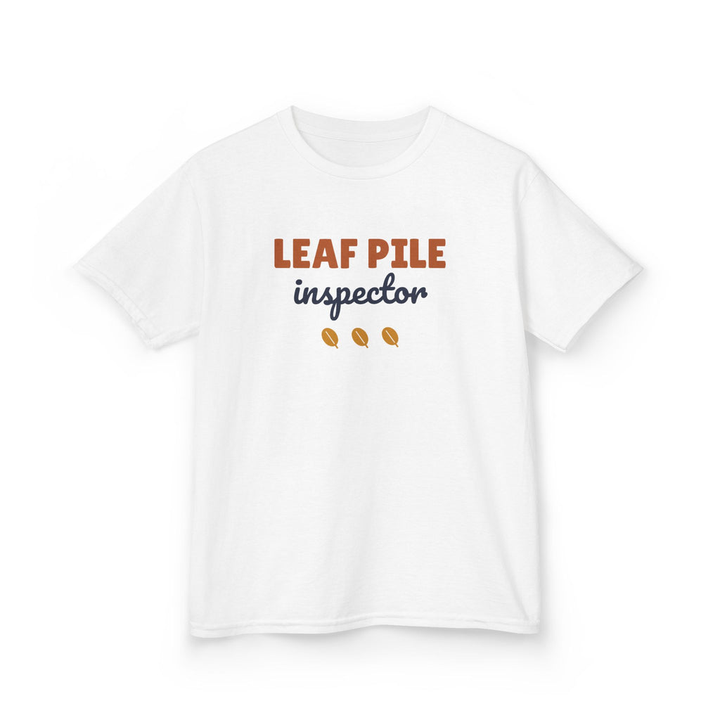 Leaf Pile Inspector Youth T-Shirt, Fall Kids Tee