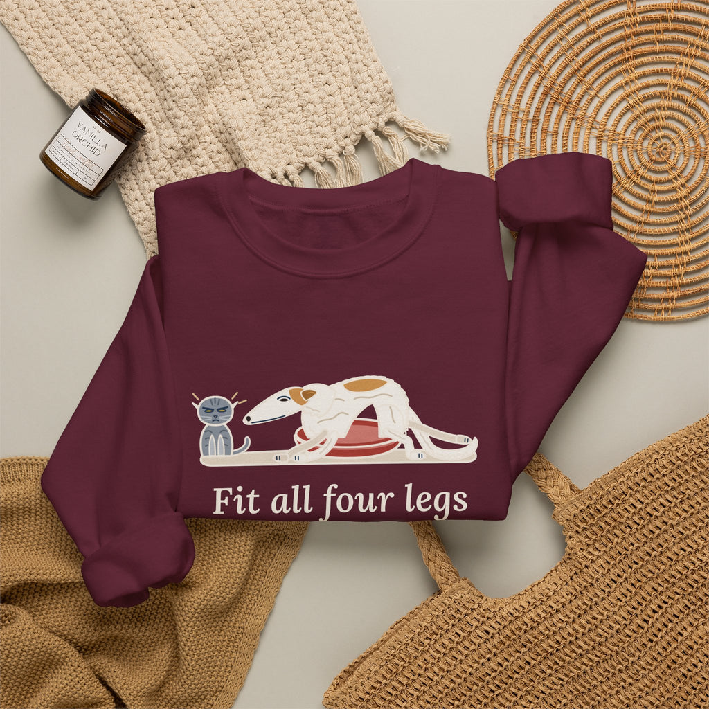 Borzoi Crewneck Sweatshirt - All Four Legs in the Cat Bed Sighthound Owner Gift