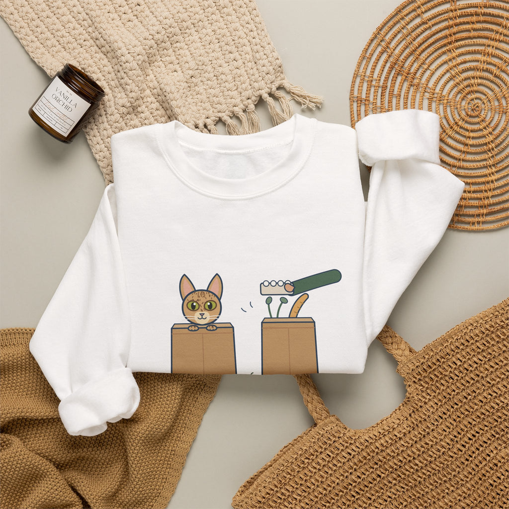 Singapura Cat Crewneck Sweatshirt - Inspects Every Grocery Bag Before It's Unpacked