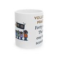 Volleyball Coach Mug, Forty Serves at Practice, The Best One Hit the Scoreboard, Funny Coffee Mug 11oz