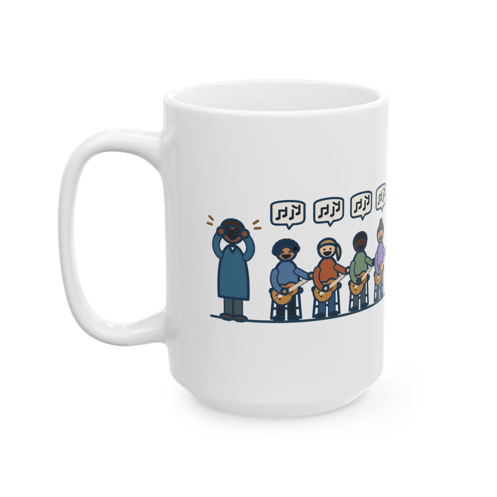 Large 15oz Guitar Class Teacher Mug - Same Riff on Day One Music Teacher Gift