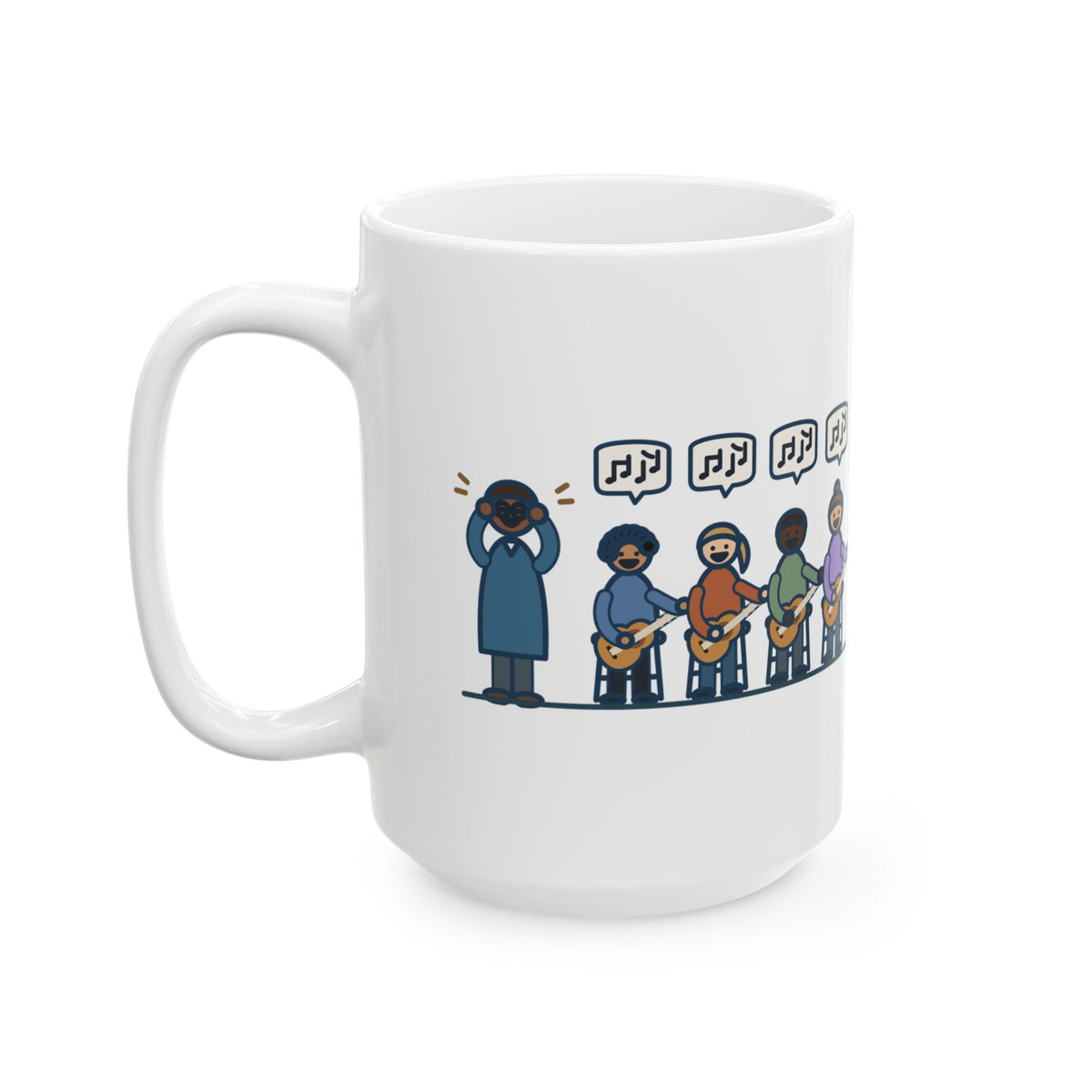 Large 15oz Guitar Class Teacher Mug - Same Riff on Day One Music Teacher Gift