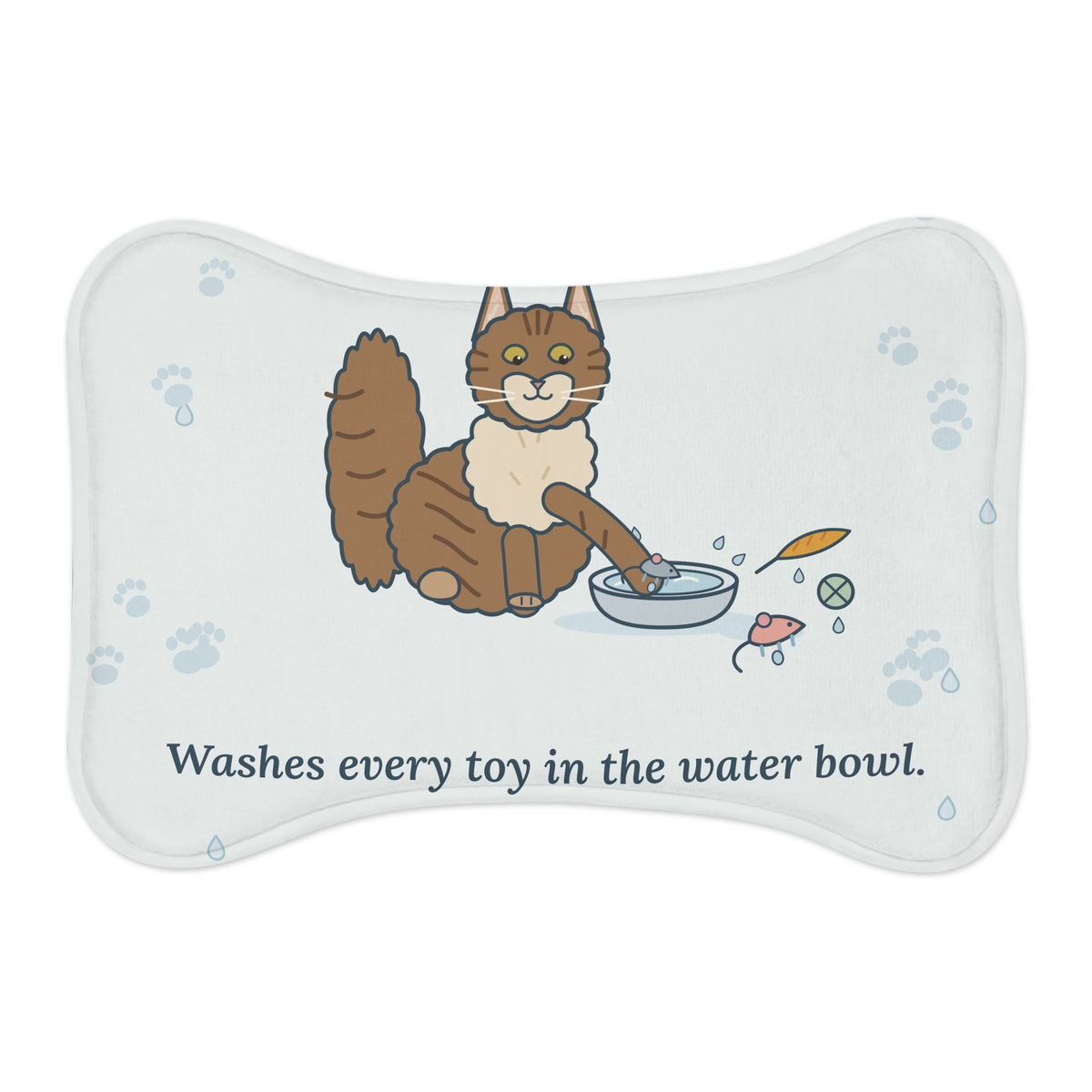 Maine Coon Pet Feeding Mat - Washes Every Toy in the Water Bowl. Cat Bowl Mat