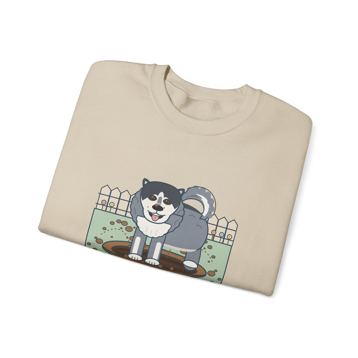 Alaskan Malamute Crewneck Sweatshirt - Malamute-Sized Backyard Crater Dog Owner Gift
