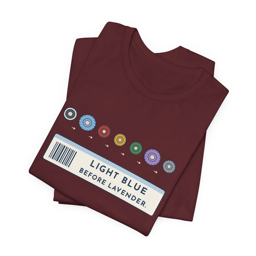 Phlebotomist T-Shirt - Light Blue Before Lavender Order of Draw Tee