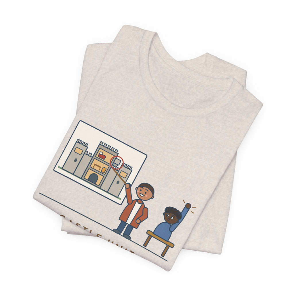 World History Teacher T-Shirt - Castle Unit, First Question: Where Were the Bathrooms