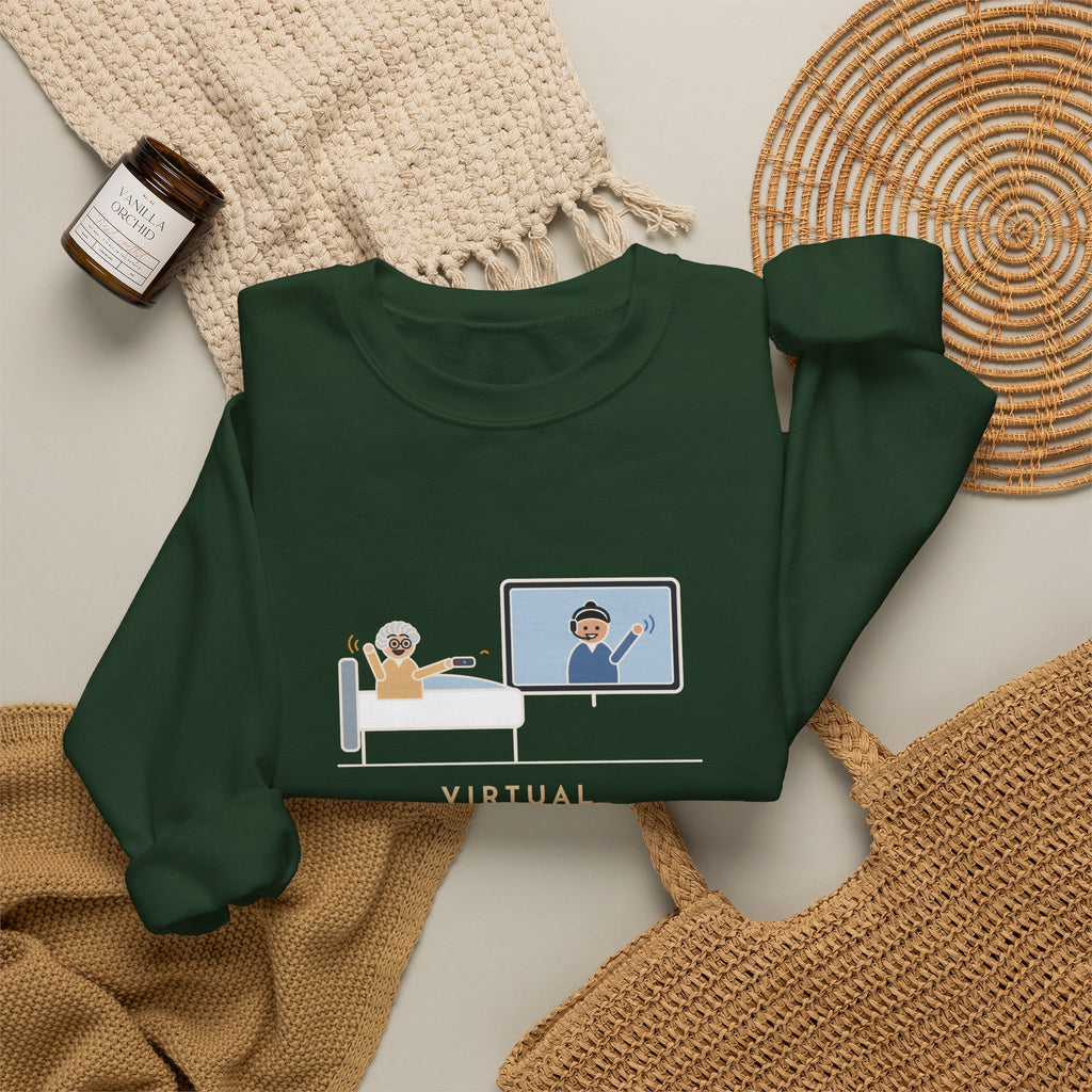 Virtual Nurse Crewneck Sweatshirt - Hello From the TV, Wave Back at the Remote