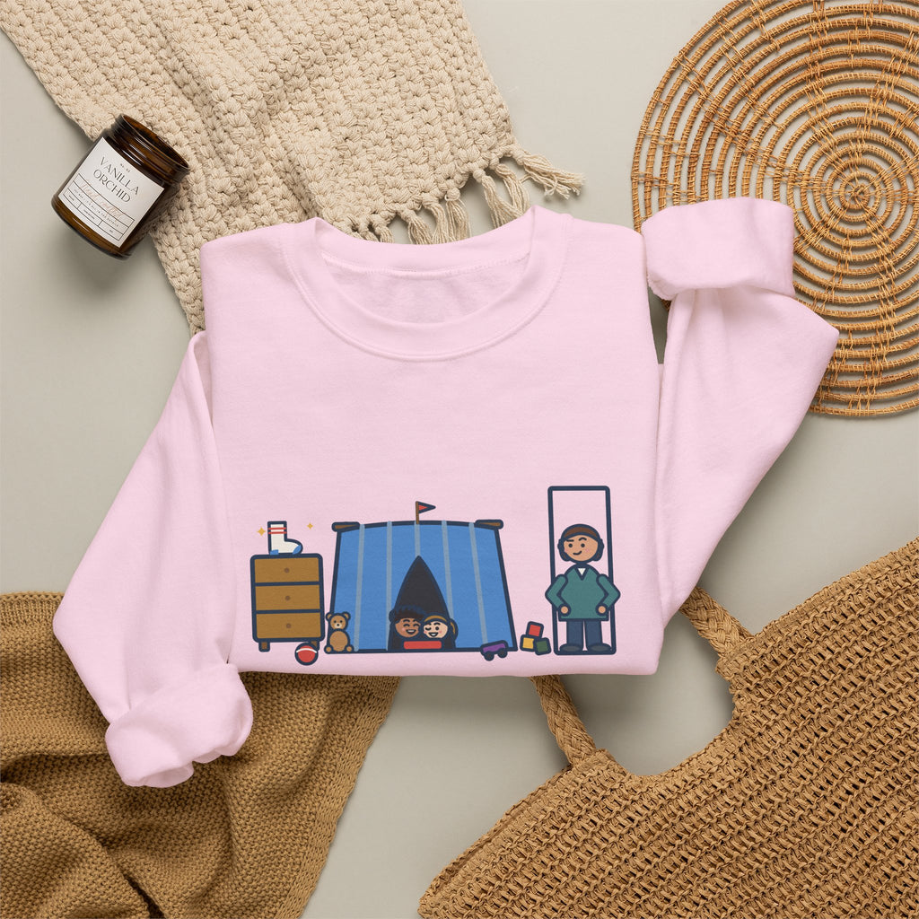 Parent Sweatshirt, Told the Kids to Clean Their Room, Found One Folded Sock and a Brand-New Fort, Funny Bedroom Fort Crewneck