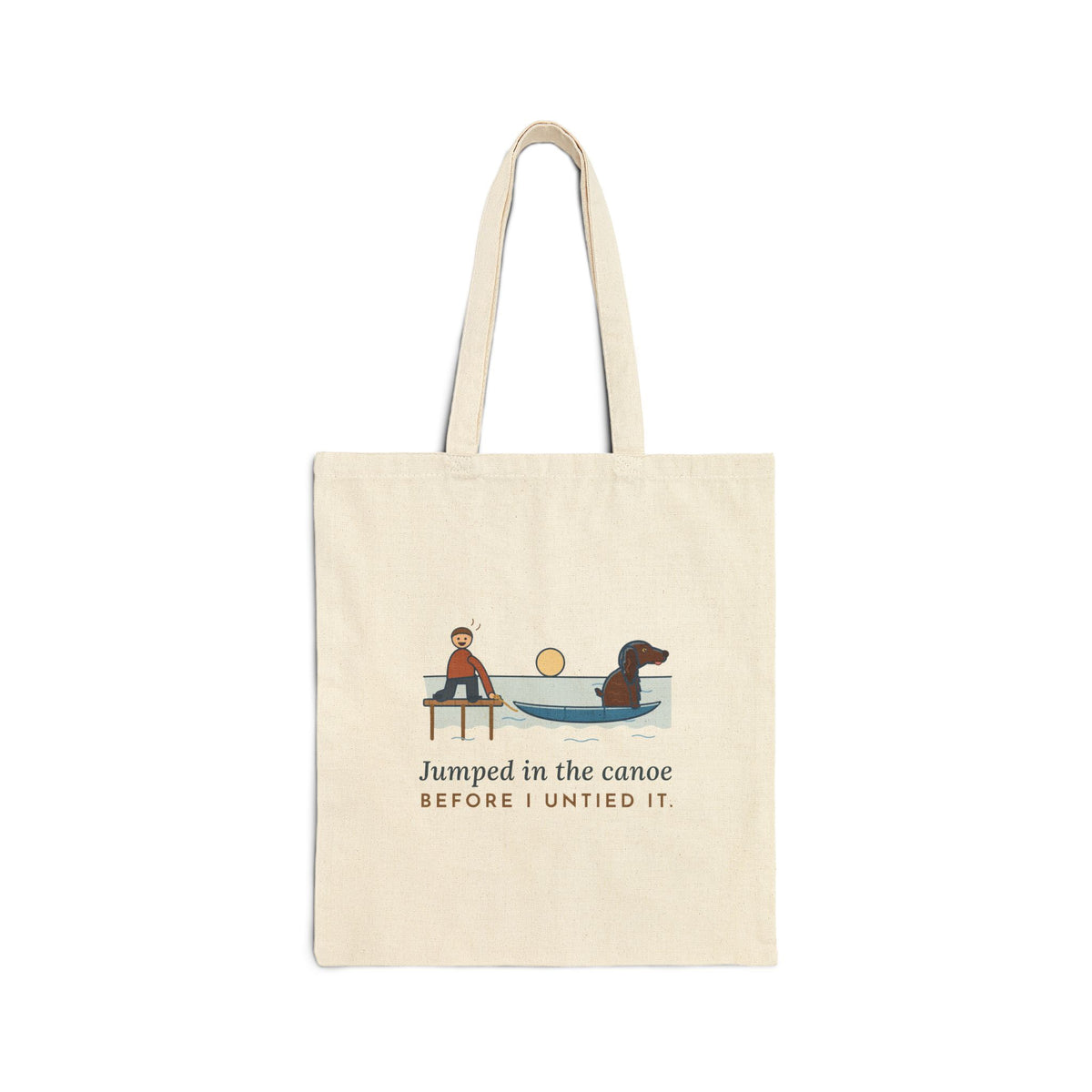 Boykin Spaniel Tote Bag - Jumped in the Canoe Before I Untied It Lake Dog Tote
