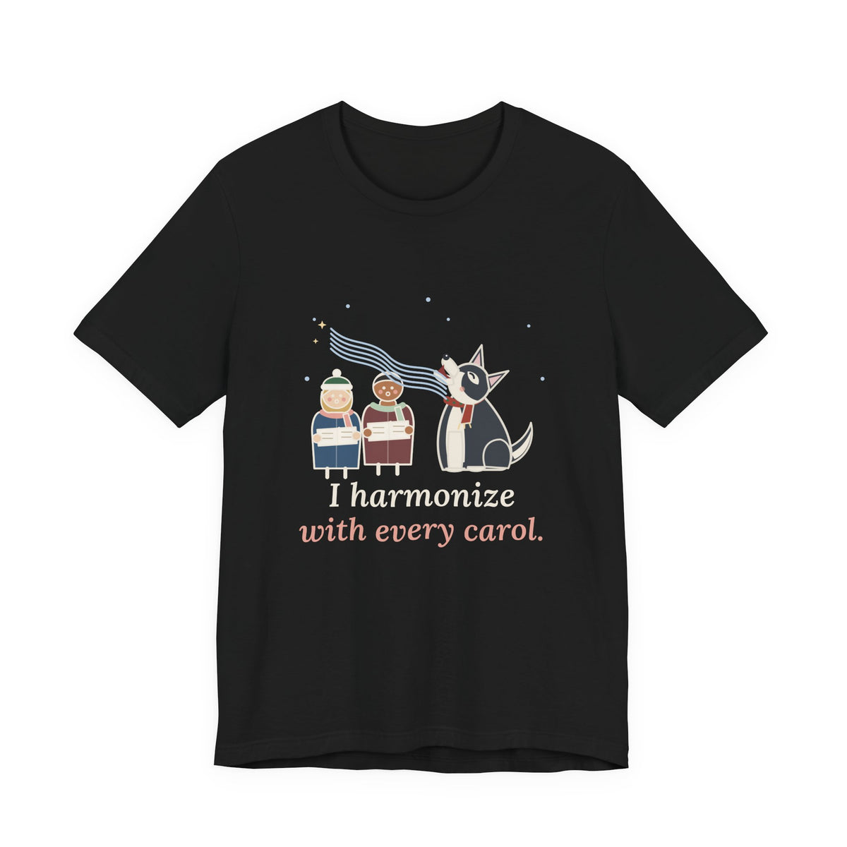 Siberian Husky Christmas T-Shirt - I Harmonize With Every Carol Funny Husky Tee