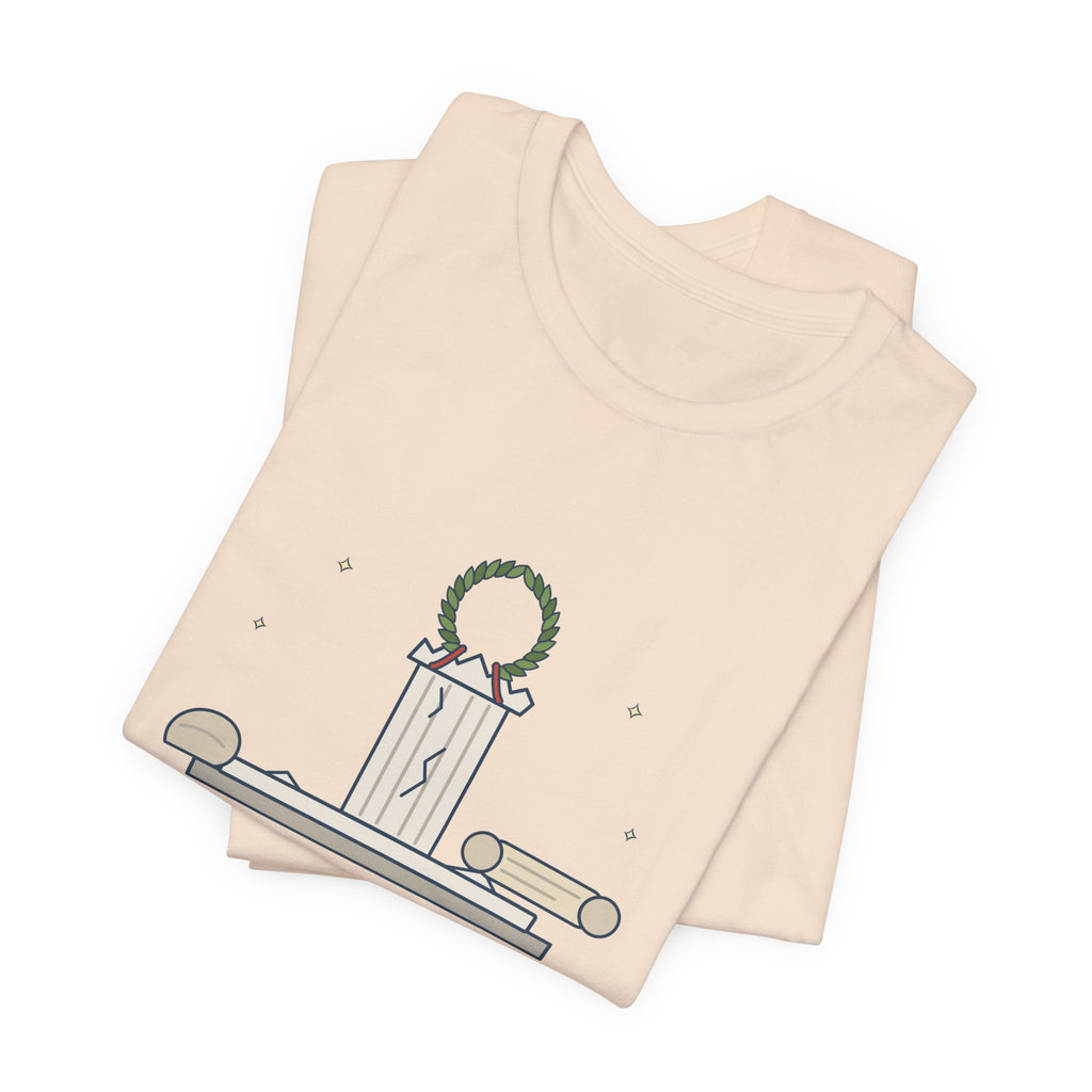 Shakespeare Quote T-Shirt, Beware the Ides of March, Humor Laurel and Column Tee