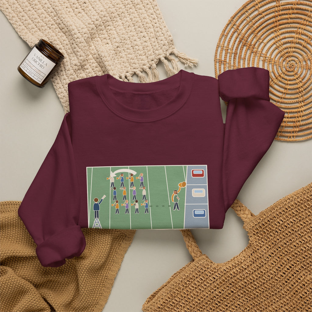 Marching Band Sweatshirt, Everyone Turned Left, One Tuba Kept Going, Funny Rehearsal Field Crewneck