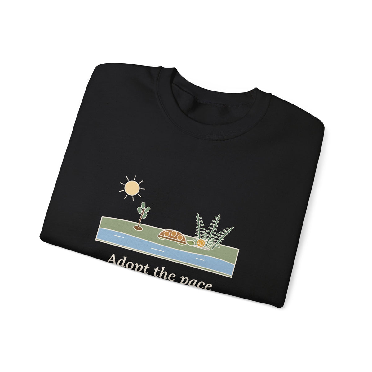 Adopt the Pace of Nature, Her Secret Is Patience Sweatshirt, Nature Emerson Quote Crewneck with Tortoise and Snail