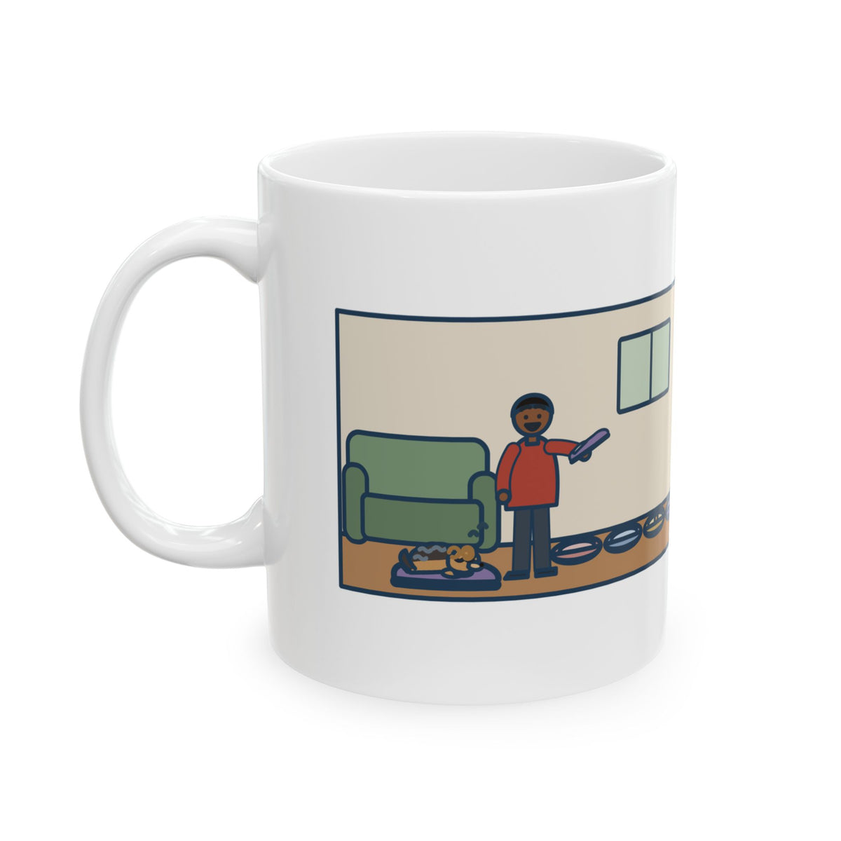Yorkipoo Mug, Four Dog Beds in the House, Sleeps on My Left Slipper, Funny Coffee Mug 11oz