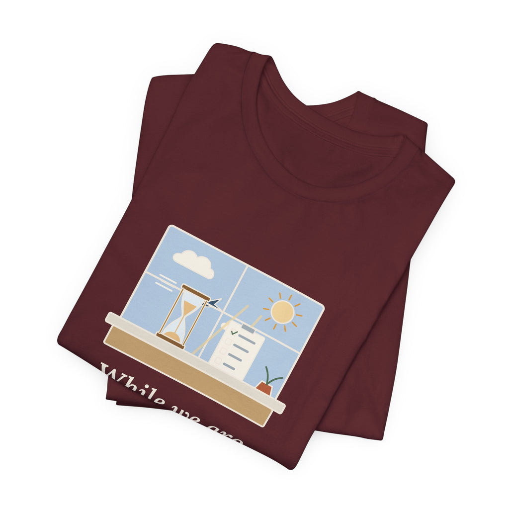 Seneca Quote T-Shirt, While We Are Postponing, Life Speeds By, Stoic Swift Past the Window Tee