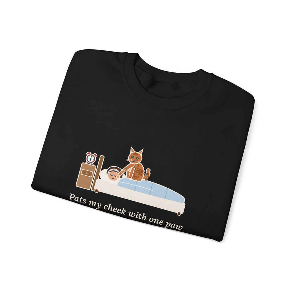 LaPerm Cat Crewneck Sweatshirt - Pats My Cheek With One Paw at Six A.M. Cat Owner Gift