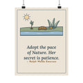 Emerson Quote Poster, Adopt the Pace of Nature, Her Secret Is Patience, Nature Tortoise and Snail Wall Art