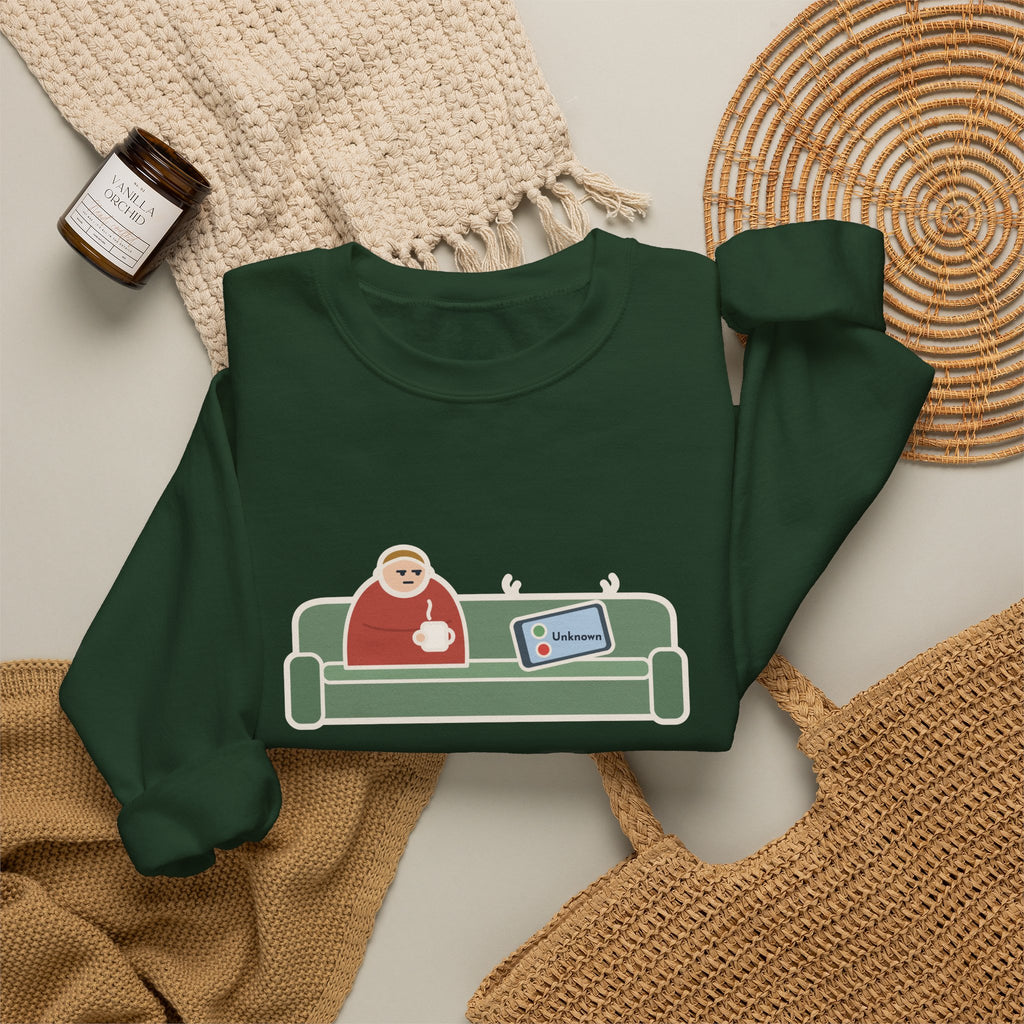 Unknown Number Sweatshirt, Let It Ring, Then Waited for the Text, Funny Couch Calm Crewneck