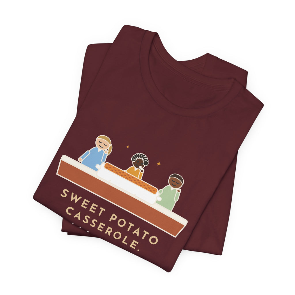 Funny Thanksgiving T-Shirt, Sweet Potato Casserole, Kids Ate Every Marshmallow off the Top, Casserole Mystery Tee