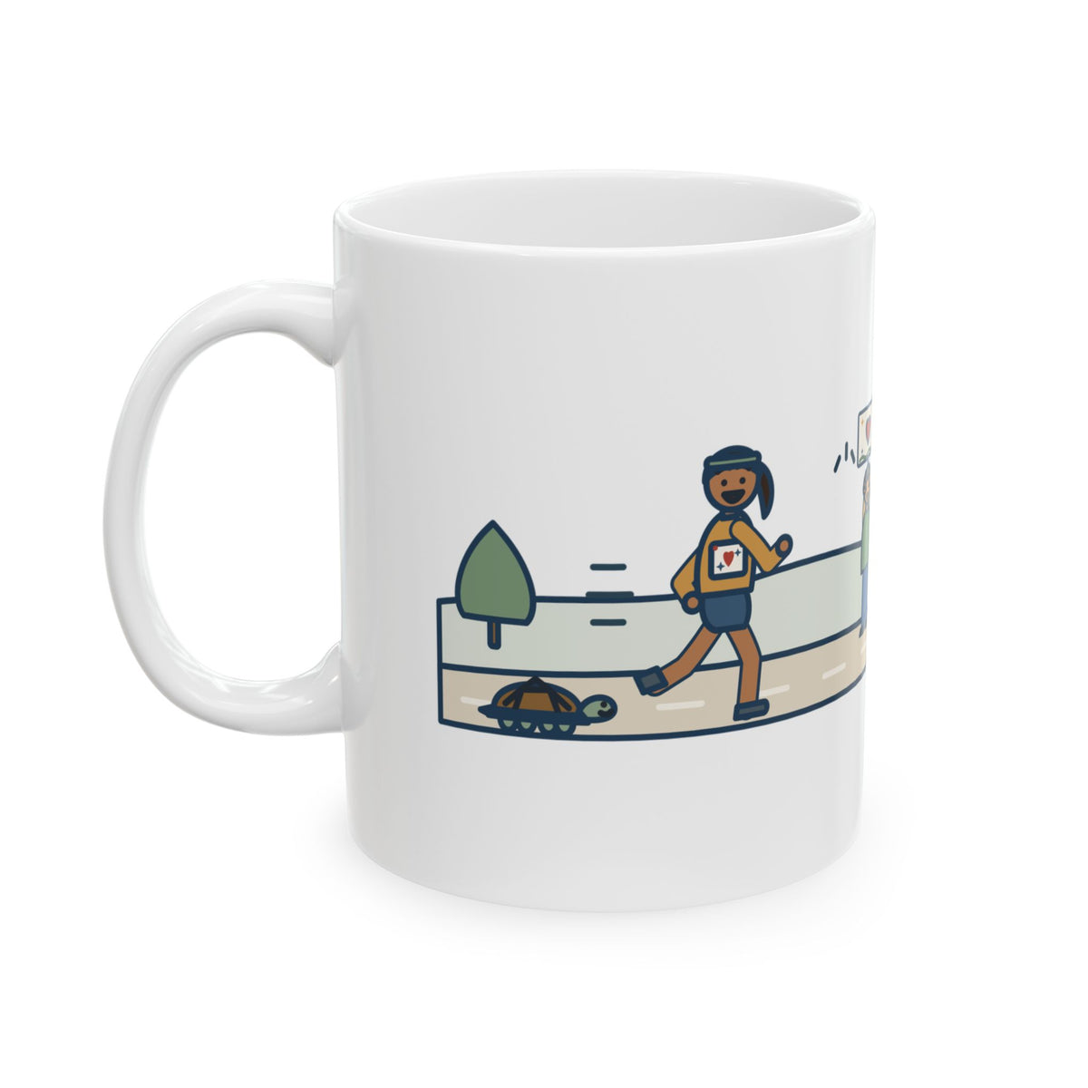 Ran It Slow. Ran It Anyway. Mug, Running Quote Coffee Mug 11oz, Turtle Pace