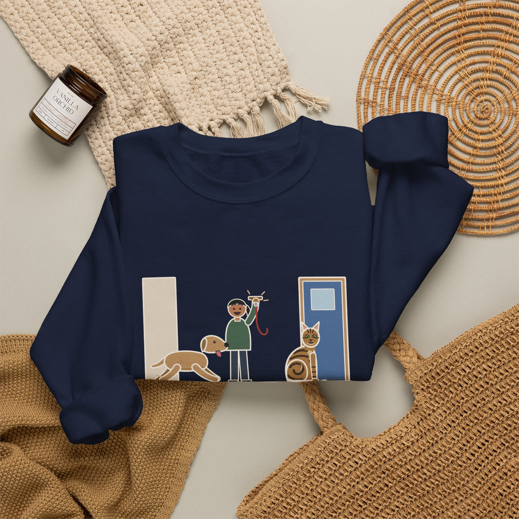 Sokoke Cat Crewneck Sweatshirt - First to the Door When the Leash Comes Out