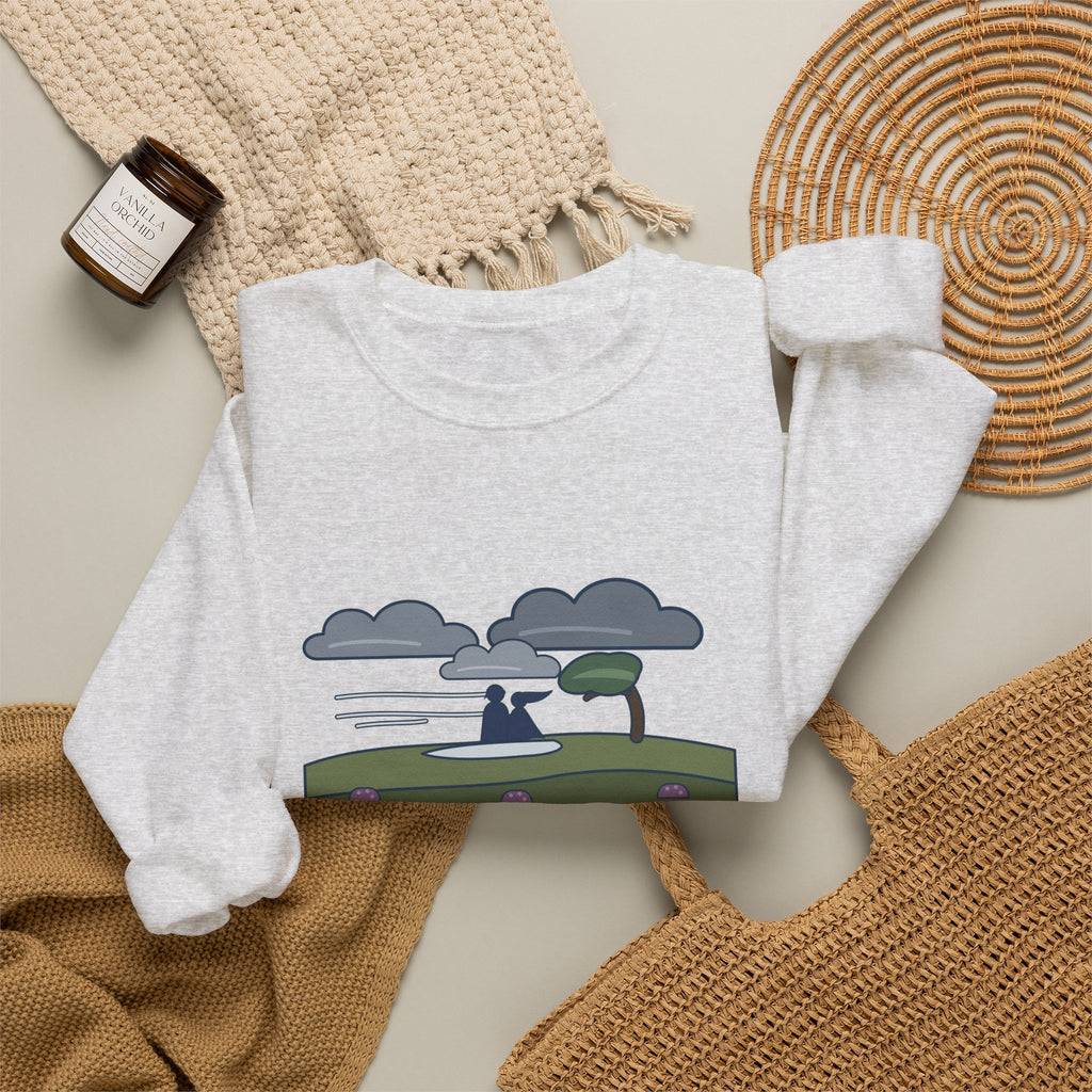 He's More Myself Than I Am Sweatshirt, Love Emily Brontë Quote Crewneck with Stormy Moor