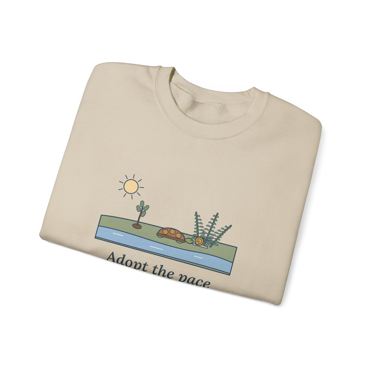 Adopt the Pace of Nature, Her Secret Is Patience Sweatshirt, Nature Emerson Quote Crewneck with Tortoise and Snail