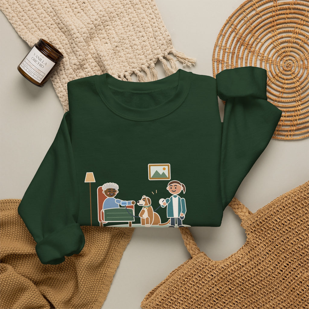 At-Home Care Nurse Crewneck Sweatshirt - The Dog Sat In on Every Vitals Check