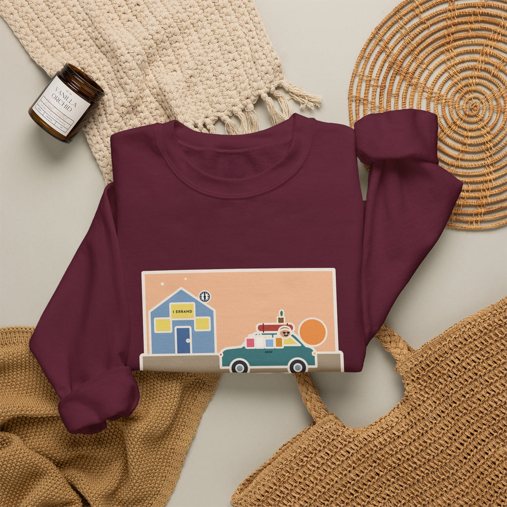 Saturday Errand Sweatshirt, The Plan Was One, Got Home at Six, Funny Driveway at Dusk Crewneck