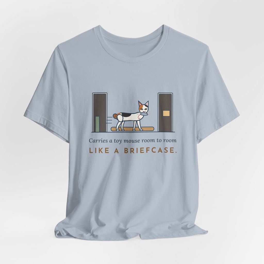 Japanese Bobtail Cat T-Shirt - Carries a Toy Mouse Room to Room Like a Briefcase
