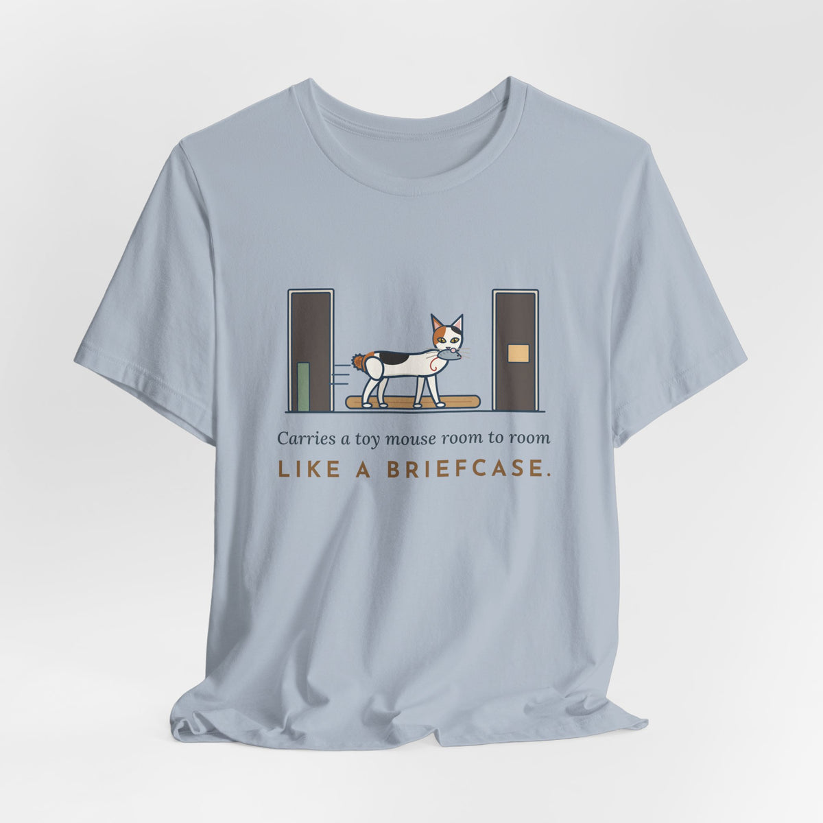Japanese Bobtail Cat T-Shirt - Carries a Toy Mouse Room to Room Like a Briefcase