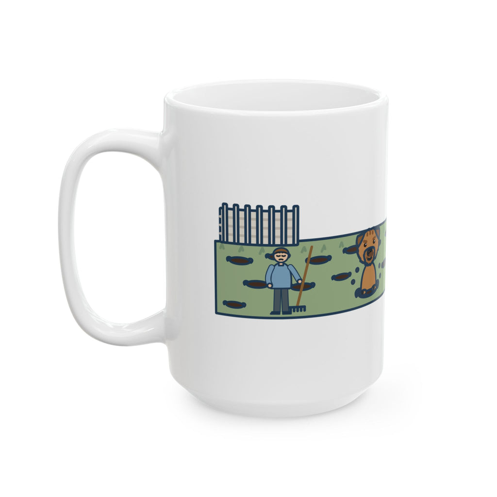 Large Border Terrier Mug 15oz - Dug Twelve Holes After One Mole