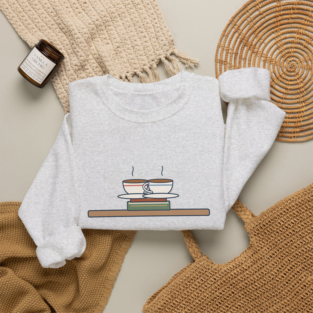 If I Loved You Less Sweatshirt, Love Jane Austen Quote Crewneck with Touching Teacups