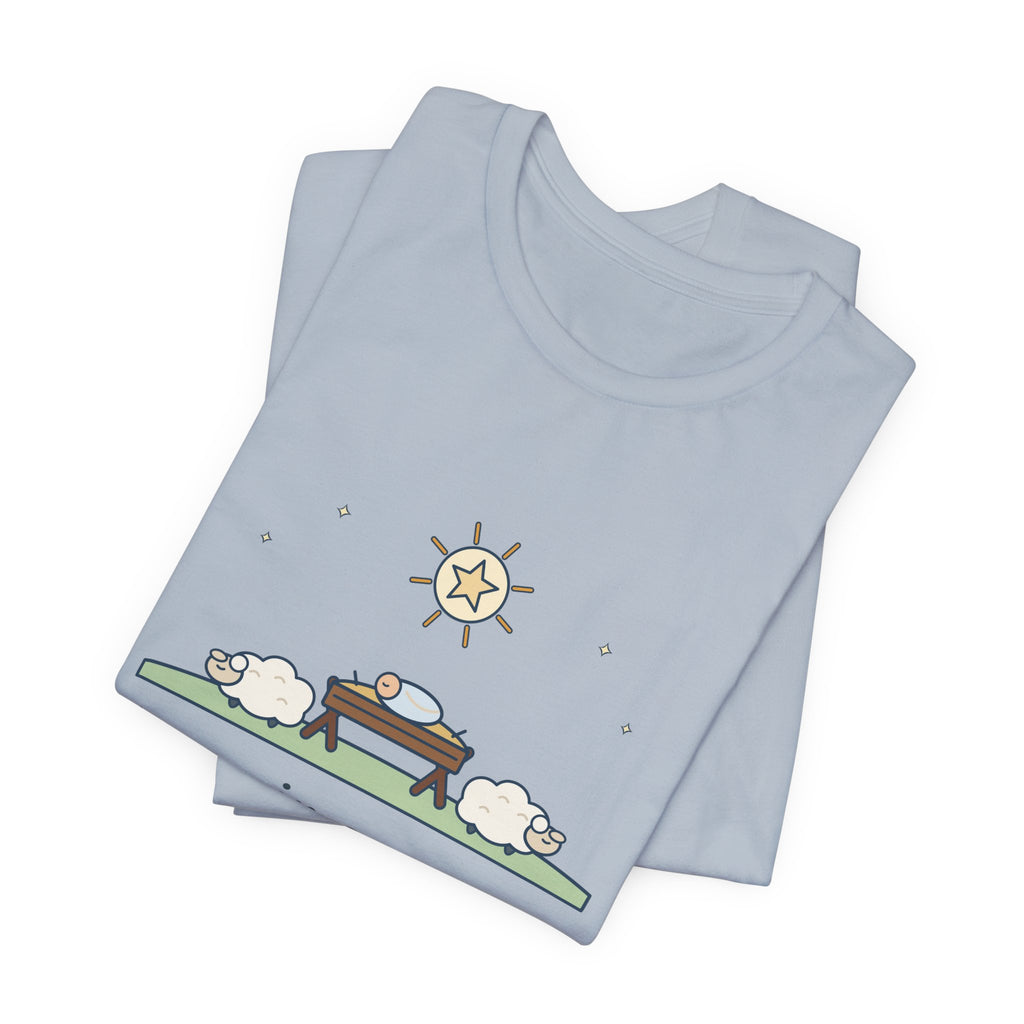 Anonymous Quote T-Shirt, Away in a Manger, Christmas Manger and Lambs Tee