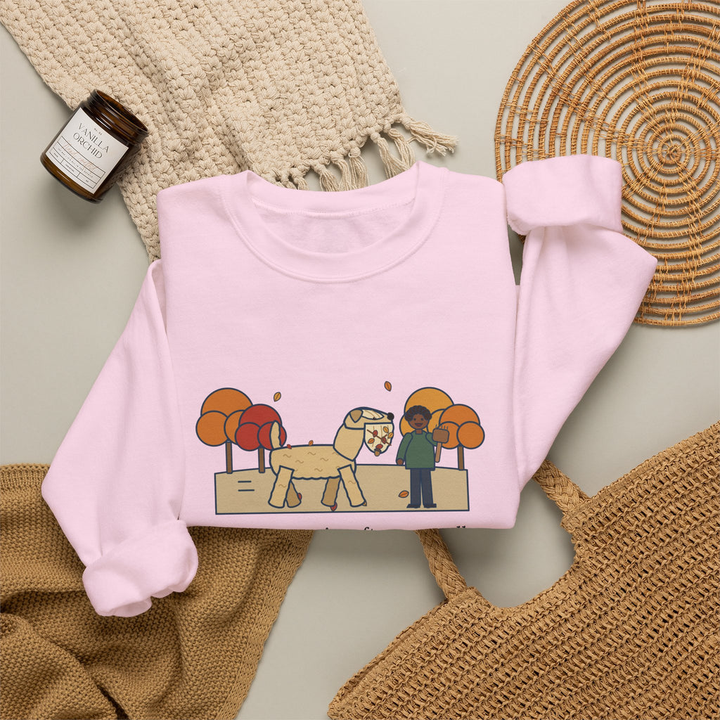 Wheaten Terrier Sweatshirt, Half the Park's Leaves in His Beard, Funny Autumn Walk Crewneck
