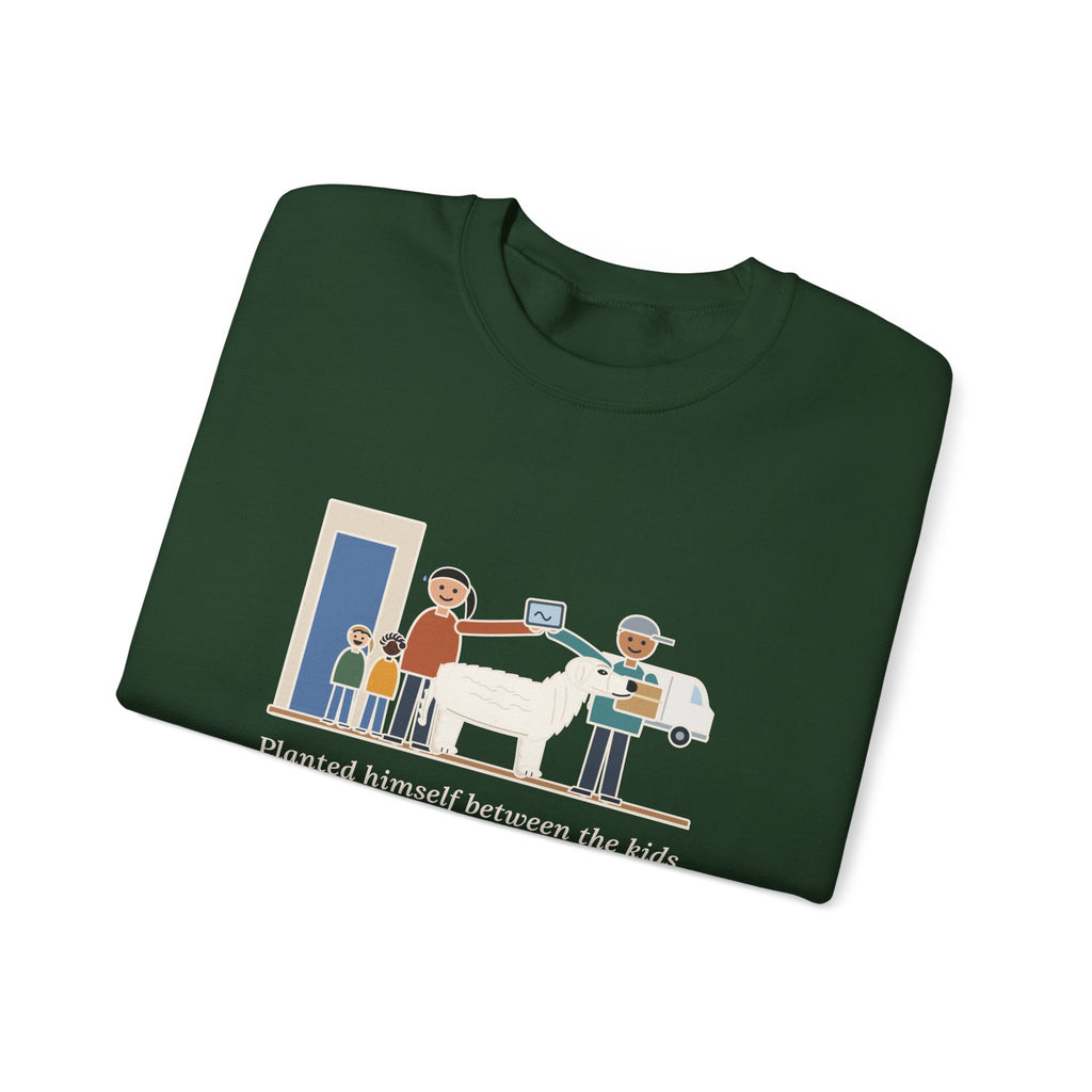 Kuvasz Crewneck Sweatshirt - Kept Watch Over the Kids Until the Delivery Was Signed