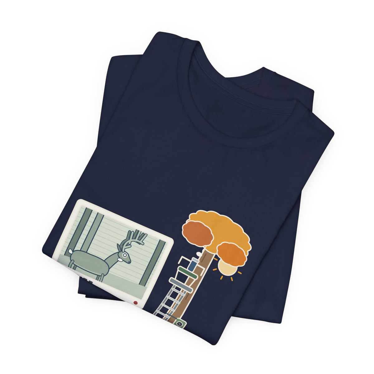 Deer Hunting T-Shirt - The Buck Only Shows Up on the Trail Cam. Funny Hunter Tee