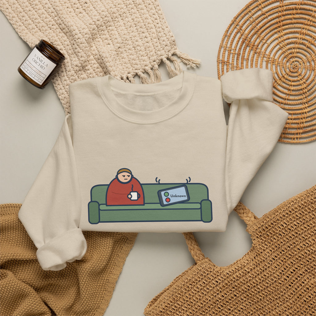 Unknown Number Sweatshirt, Let It Ring, Then Waited for the Text, Funny Couch Calm Crewneck