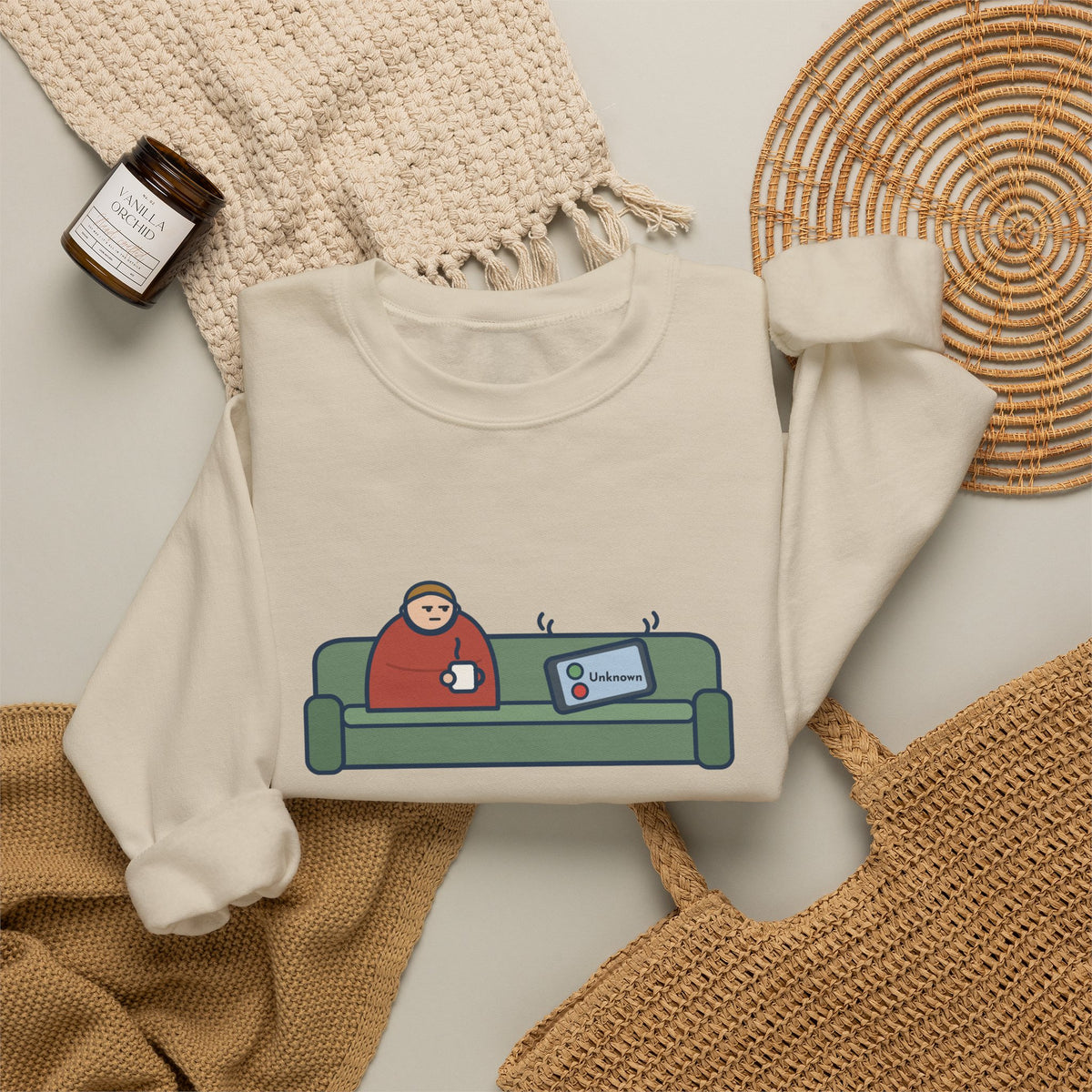 Unknown Number Sweatshirt, Let It Ring, Then Waited for the Text, Funny Couch Calm Crewneck