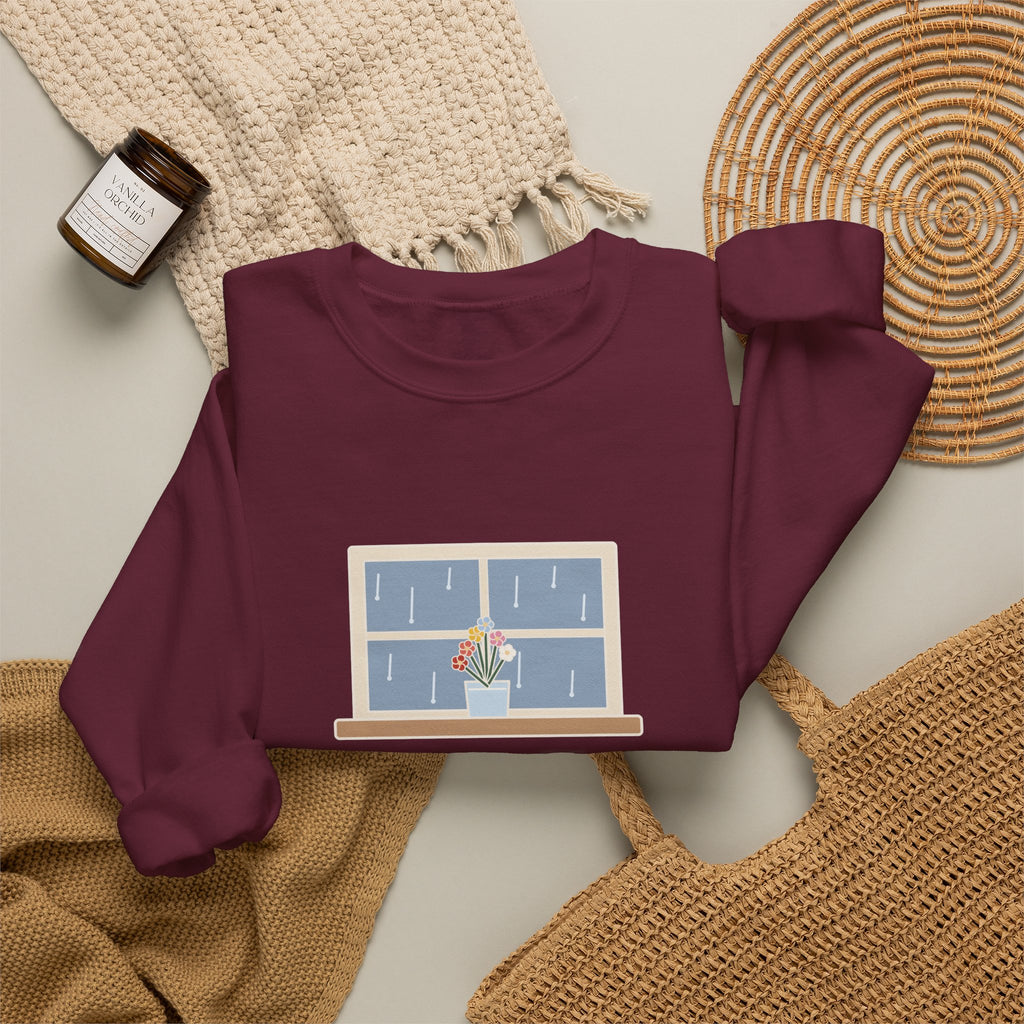 How Ardently I Admire and Love You Sweatshirt, Romance Jane Austen Quote Crewneck with Rainy Window