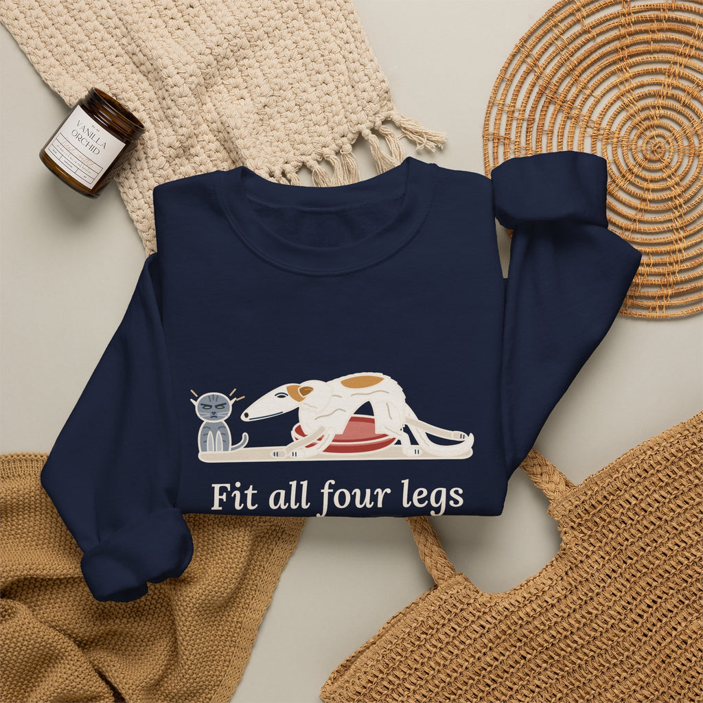 Borzoi Crewneck Sweatshirt - All Four Legs in the Cat Bed Sighthound Owner Gift