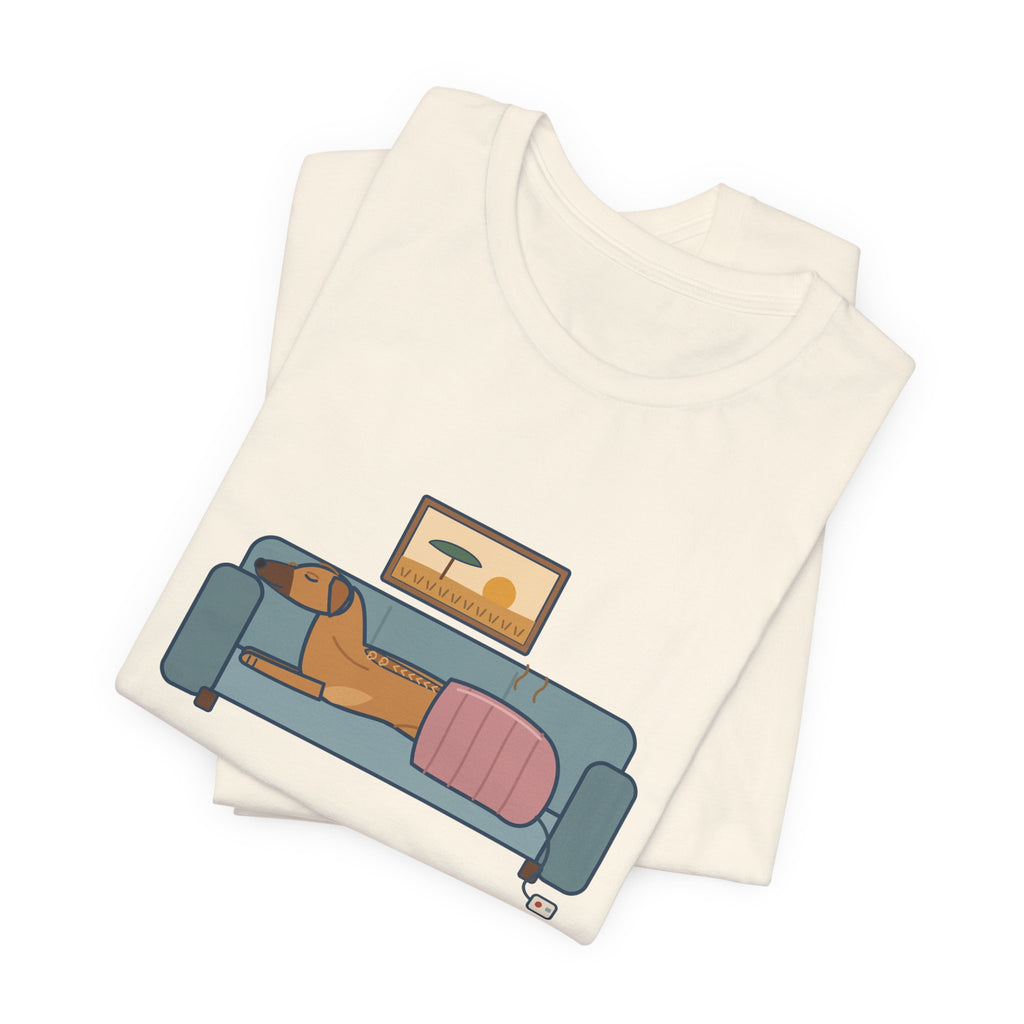 Rhodesian Ridgeback T-Shirt - Bred to Track Lions, Lives Under the Heated Blanket