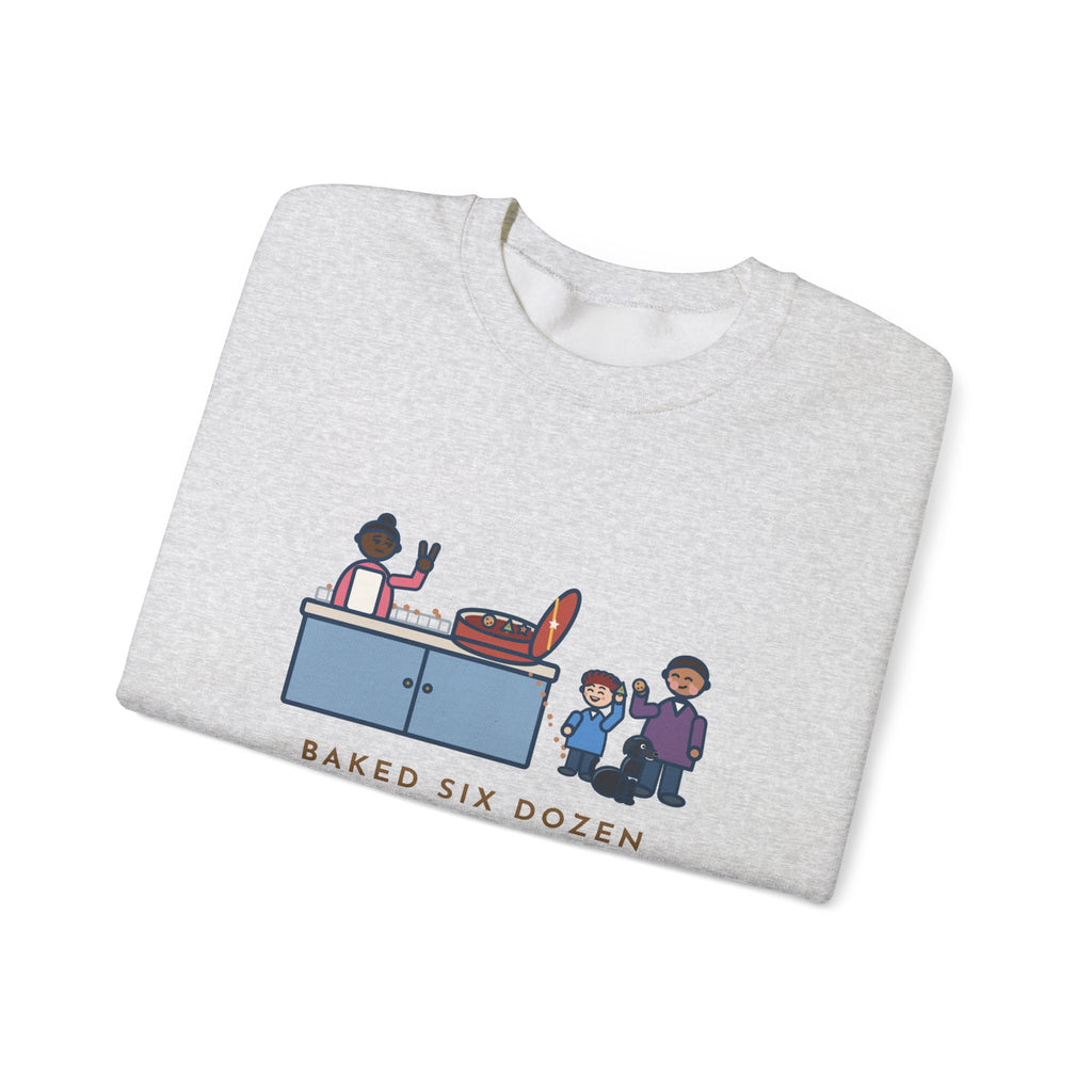Christmas Cookies Sweatshirt, Baked Six Dozen, Two Dozen Made It to the Tin, Funny Cookie Count Crewneck