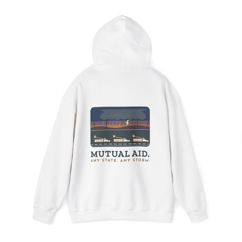 Lineworker Hoodie - Mutual Aid. Any State. Any Storm. Lineman Gift Hoodie