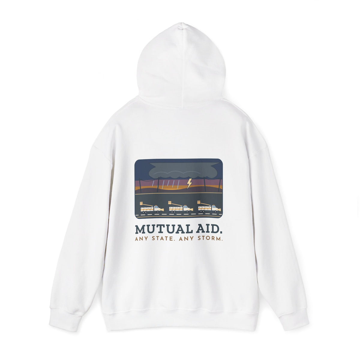 Lineworker Hoodie - Mutual Aid. Any State. Any Storm. Lineman Gift Hoodie