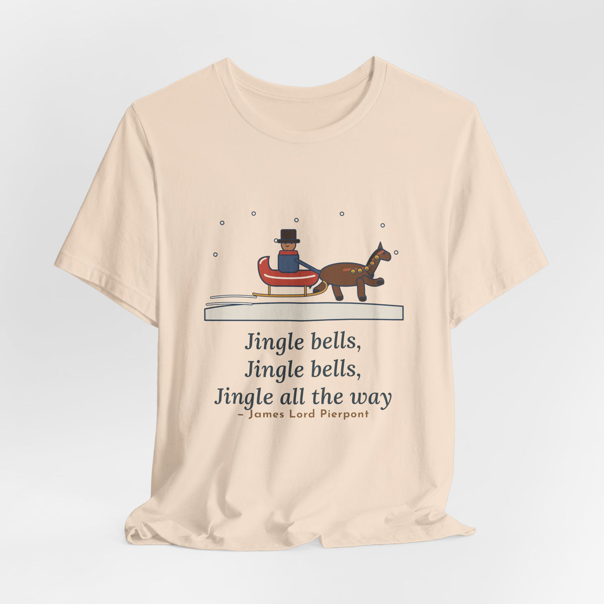 Pierpont Quote T-Shirt, Sleigh Bells in the Snow, Christmas One-Horse Sleigh Tee