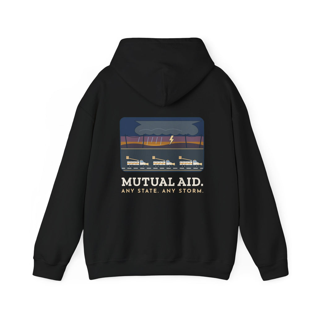 Lineworker Hoodie - Mutual Aid. Any State. Any Storm. Lineman Gift Hoodie