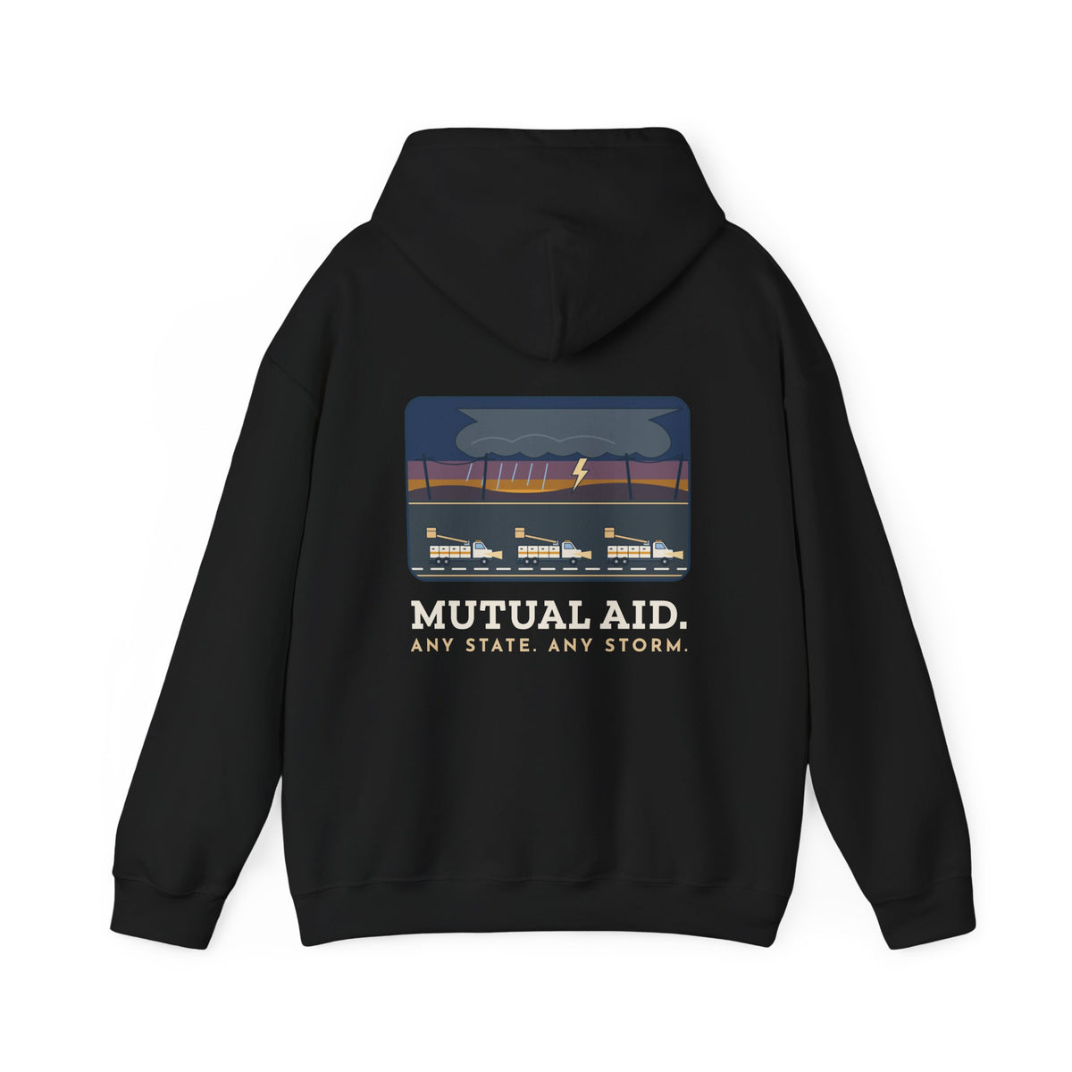 Lineworker Hoodie - Mutual Aid. Any State. Any Storm. Lineman Gift Hoodie
