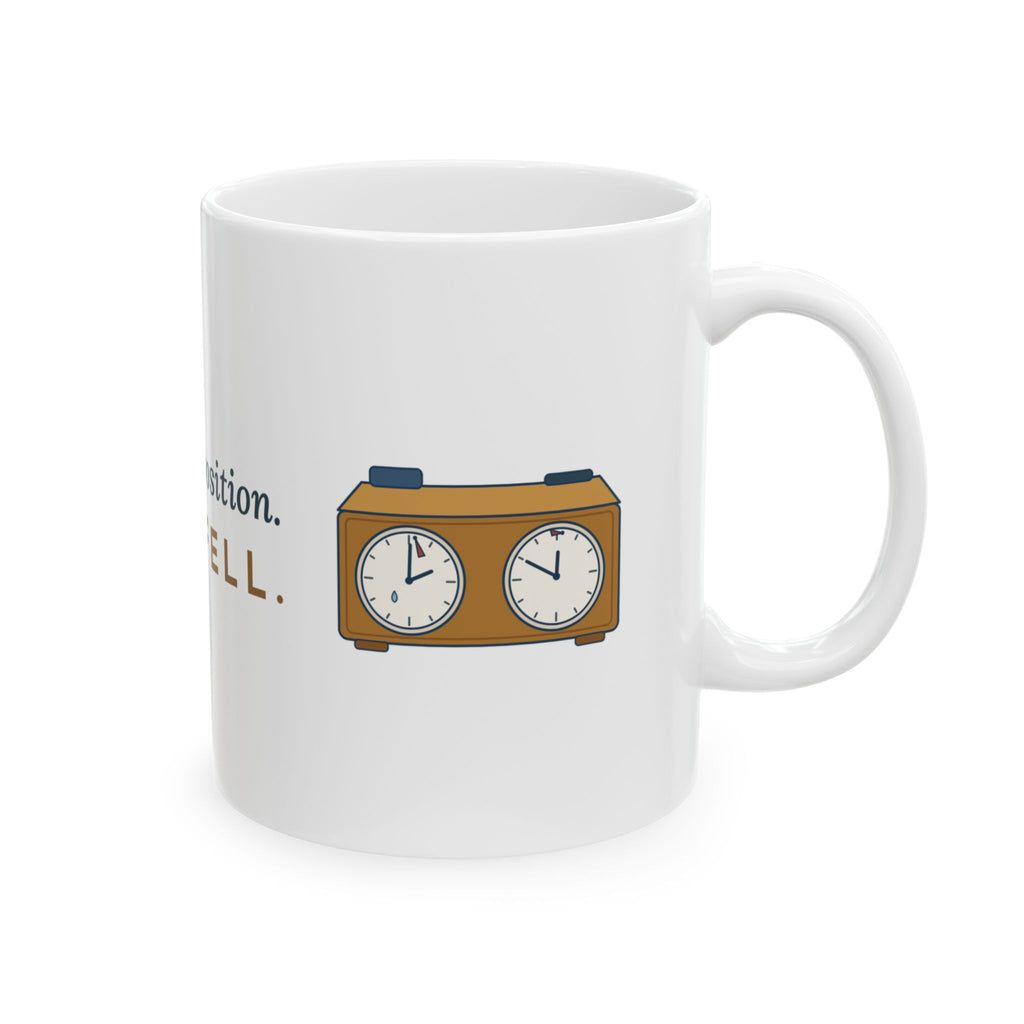 Chess Coffee Mug - Winning Position. Flag Fell. Blitz Player Gift Mug