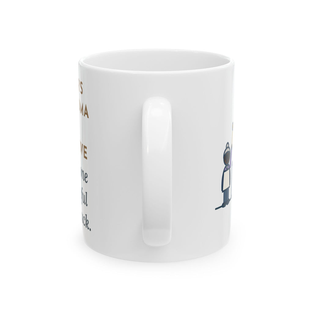 New Year's Day Mug, Grandma Stood at the Stove Until Everyone Ate a Spoonful of Peas for Luck, Funny Coffee Mug 11oz